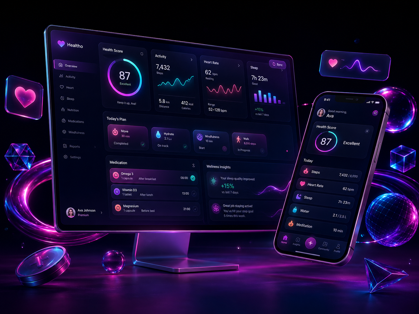 Interface do projeto Healtho