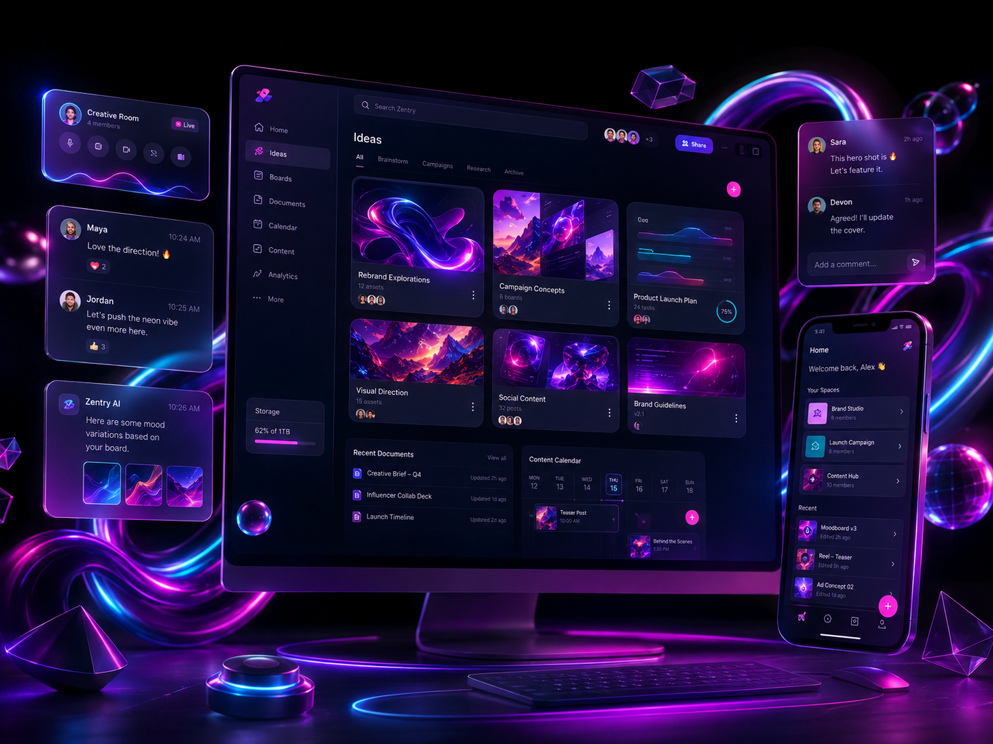 Interface do projeto Zentry